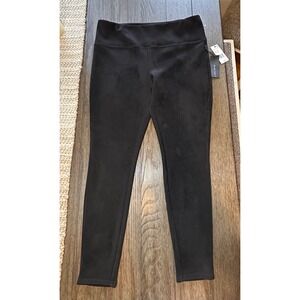 NWT Black Tape Faux Suede Leggings High Waist Stretch Pants XL